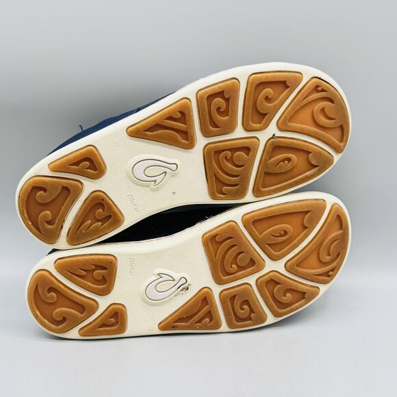 Olukai Shoes Men 7 Navy Blue Nohea Moku Mesh Boat Sneaker Lace Up Low Top Casual - Picture 10 of 13